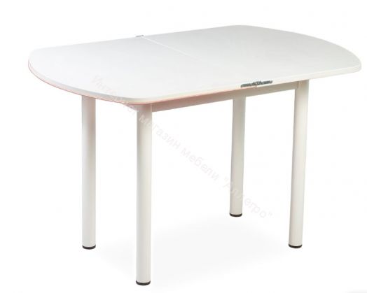 Стол раскладной "СПГ-02" СТ2 (Жёлтое стекло/Опоры белые)