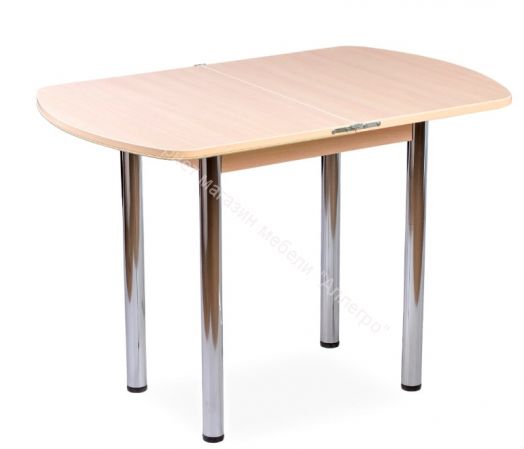 Стол раскладной "СПГ-02" СТ1 (Песочное стекло/Хром)