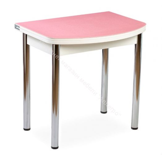 Стол раскладной "СПГ-02" СТ2 (Розовое стекло/Хром)