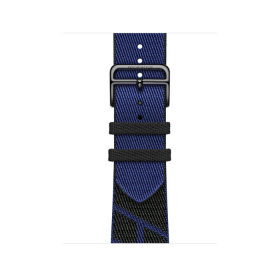 Ремешок Apple Watch Hermès Noir/Bleu Saphir Jumping Single Tour из нейлона (для корпуса 40/41 мм)