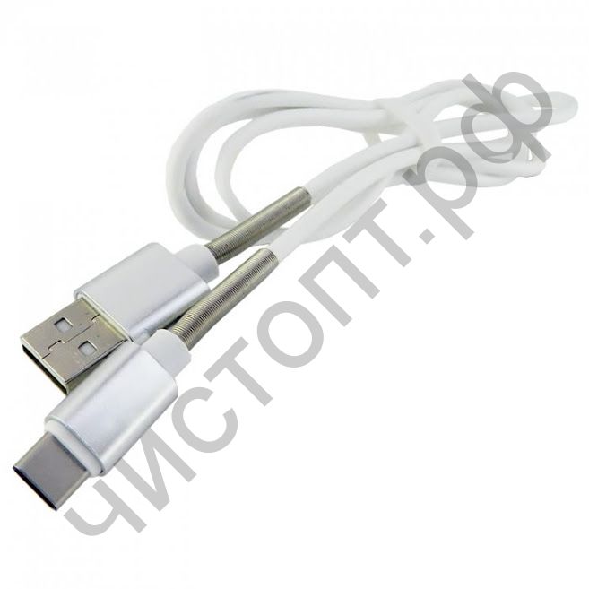 Кабель USB 2.0 Aм вилка(папа)--Type-C вилка(папа) цветной гелевый металл с пружинкой (1.0м)