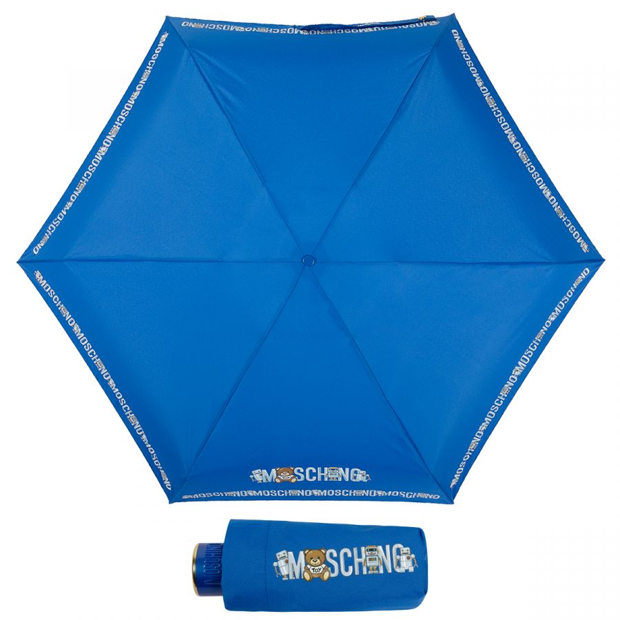 Зонт складной Moschino 8123-SuperminiF Toy Robot Blue