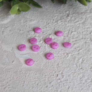 Набор мини пуговиц для творчества, Сиреневые, 10 шт., 6 мм.
