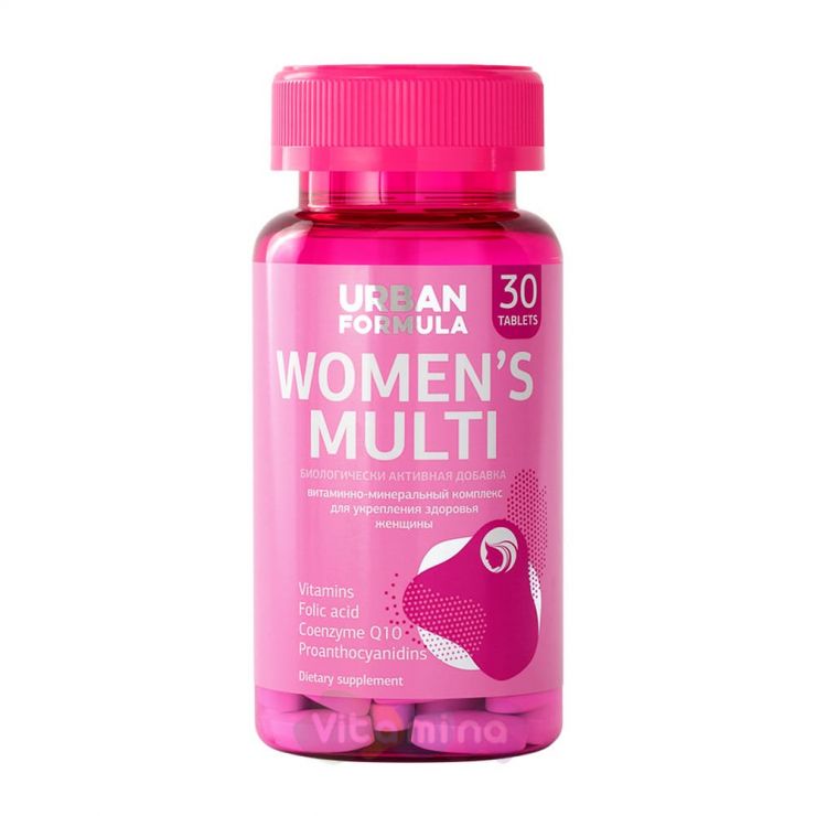 Урбан Формула Витаминно-минеральный комплекс для женщин от А до Zn, Women's Multi, 30 таб.