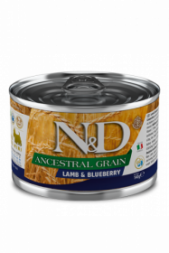 N&D DOG ANCESTRAL GRAIN LAMB&BLUEBERRY mini (Ягненок, черника для собак мелких пород) 140г.