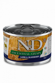 N&D DOG ANCESTRAL GRAIN LAMB&BLUEBERRY mini (Ягненок, черника для собак мелких пород) 140г.