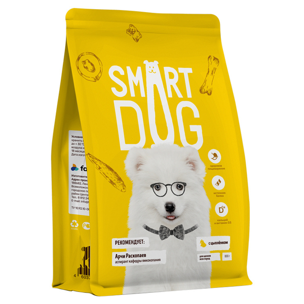 Сухой корм для щенков Smart Dog Puppy с цыпленком