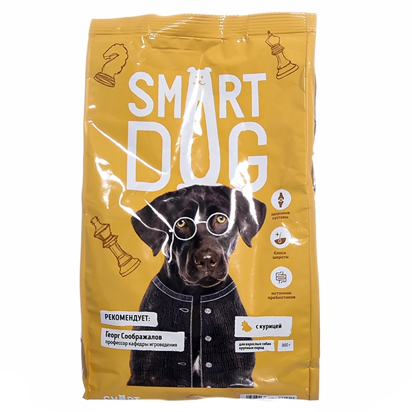 Сухой корм для собак крупных пород Smart Dog с курицей 18кг