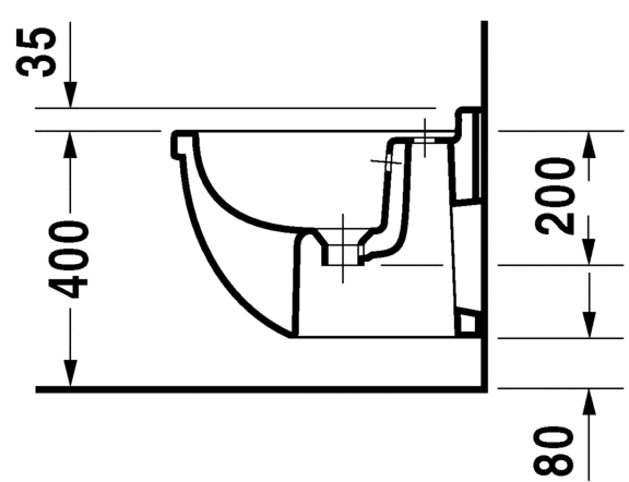 Биде Duravit подвесное Starck 3 223115 схема 2