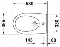 Биде Duravit подвесное Architec 253115 схема 1