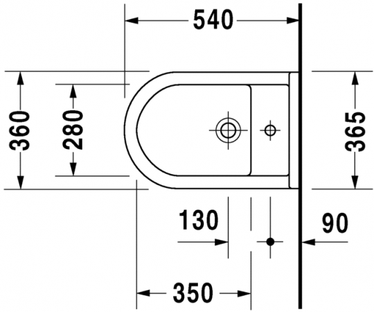 Подвесное биде Duravit Starck 3 228015 36х45 ФОТО