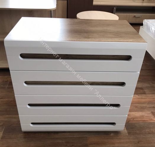 Комод "Наоми" КМ-09 (Белый глянец/дуб каньон)