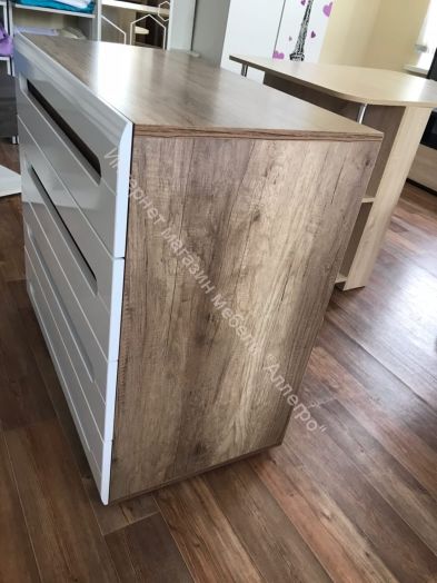 Комод "Наоми" КМ-09 (Белый глянец/дуб каньон)