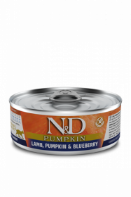 N&D CAT LAMB, PUMPKIN&BLUEBERRY ( Ягненок с Тыквой и Черникой для кошек) 80г.