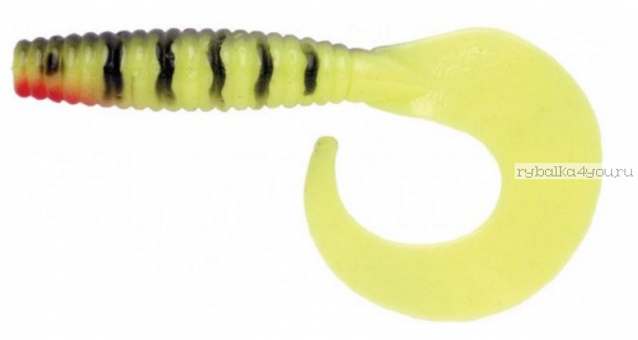 Силиконовая приманка WAKE GRUB 5.5" 13,5см/ 8гр/ Цвет: NEON PERCH 166 (Упаковка 5 шт.)