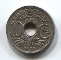 10 сантимов 1920 Франция XF+