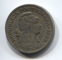 1 эскудо 1928  Португалия, редкий год