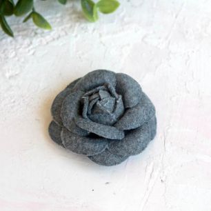 Тканевая роза 5 см. - серая