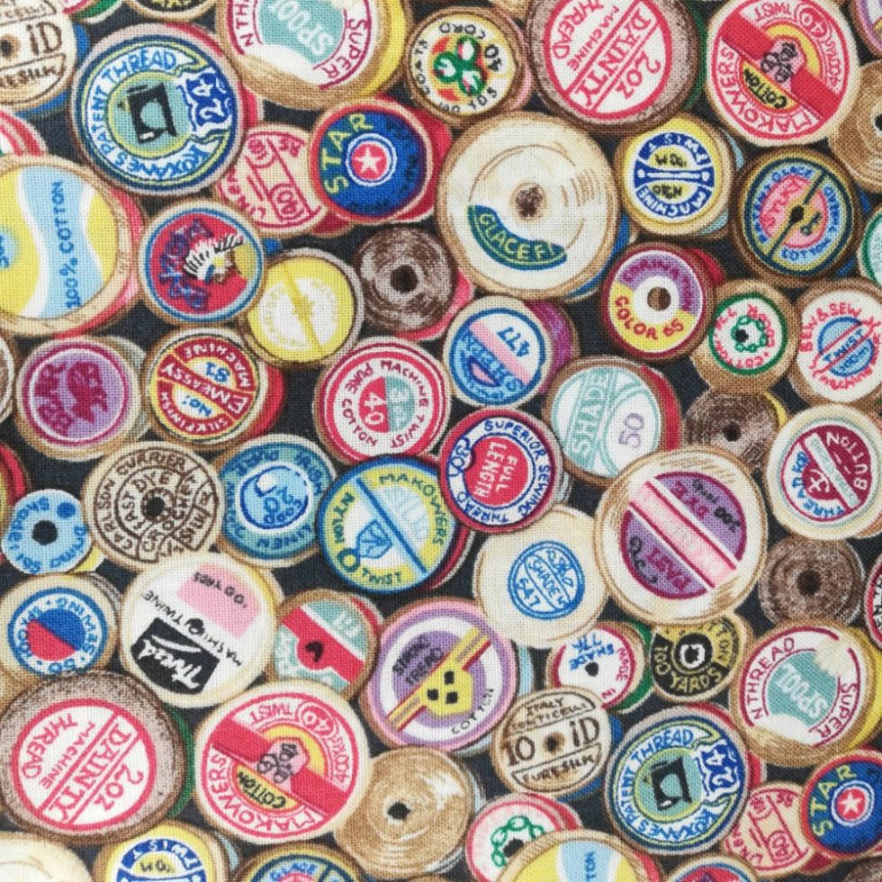 фото Ткань Sew Retro Cotton Reels (катушки) MAKOWER UK Великобритания 1104