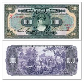 Бразилия 1000 милрейс 1926. República Federativa do Brasil Caixa de Estabilização. Выпуск 1926-1927 гг Oz Ali