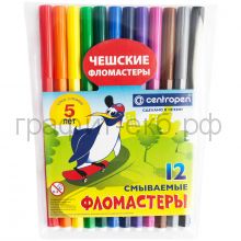 Фломастеры 12цв.Centropen Washable смываемые 7 7790 1285/1286