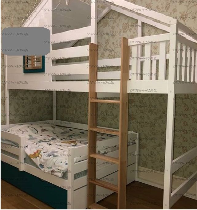 Кровать-чердак Домик Fairy Land Roof №29 (любые размеры)