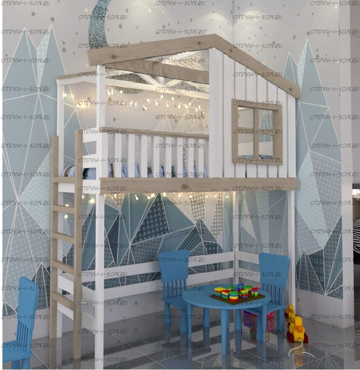 Кровать-чердак Домик Roof №16