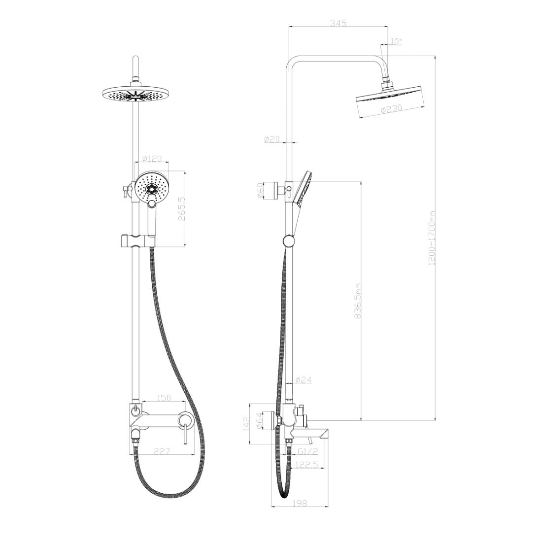 Смеситель Lemark Minima (LM3862C) для ванны и душа