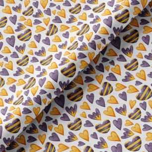 Хлопок Перкаль - Сердечки-пчелки 50х37 limit