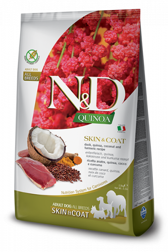 N&D Dog Quinoa Skin&coat Duck (Утка, киноа, кокос и куркума. Здоровье кожи и шерсти)