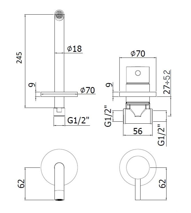 Смеситель для раковины Paffoni Light LIG007 70 схема 11