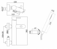 Смеситель для ванны Paffoni Light LIG023 схема 7