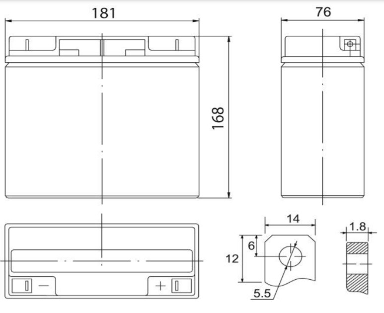 Аккумулятор герметичный VRLA свинцово-кислотный DELTA DT 1218