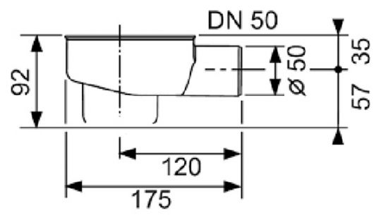 Сифон Tece Drainline DN50 0,8 л/с 650001 горизонтальный без погружного стакана ФОТО