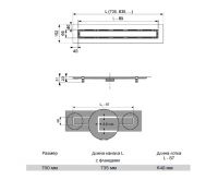 Душевой лоток Tece Drainline 70 650700 с решеткой Хром схема 3