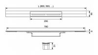 Душевой лоток Tece Drainprofile 80 6708 с решеткой PVD схема 47