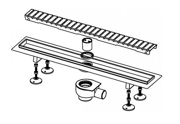 Душевой лоток Tece Linus 70 15100079 с решеткой straight Хром схема 3