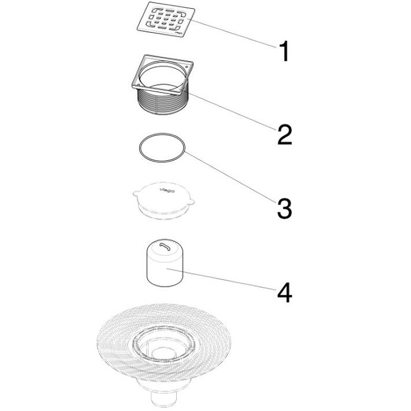 Душевой трап Viega Trap 4926 556914 с решеткой схема 5