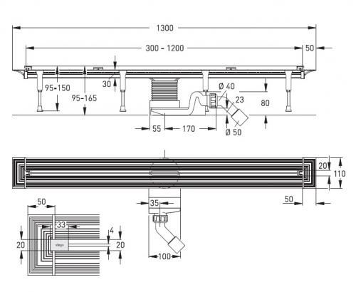 Душевой лоток Viega Advantix Vario Set 704353 схема 2