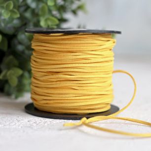 Шнур замшевый 2,5*2 мм. желтый, 1 м.п.