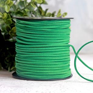 Шнур замшевый 2,5*2 мм  Зеленый , 1 м