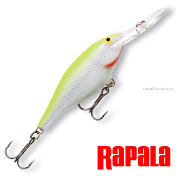 Воблер Rapala Shad Rap 50мм / 6 гр / Заглубление: 1,2 - 2,7 м / цвет:  SR05-SFC