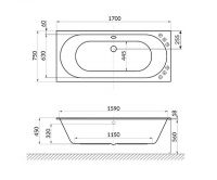 Акриловая ванна Excellent Oceana Slim 170x75 WAEX.OCE17WHS без гидромассажа схема 7