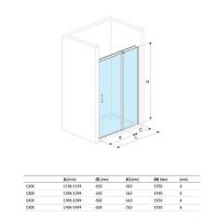 Душевая дверь Excellent Mazo 120x195 KAEX.3025.1D.0650.LP+KAEX.3025.1S.1200.LP схема 3