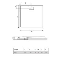 Акриловый поддон для душа Excellent Zero BREX.1202 Белый схема 15