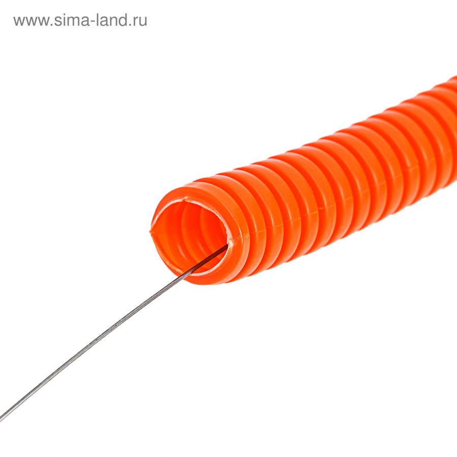 DKC Труба ПНД гибкая гофр. д.40мм, тяжёлая с протяжкой, 20м, цвет оранжевый 71540