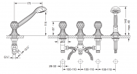 Смеситель для ванны Jorger CRONOS CRYSTAL 637.40.150.000-11 схема 2