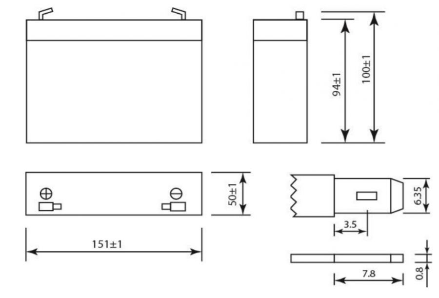 Аккумулятор герметичный VRLA свинцово-кислотный DELTA DT 612