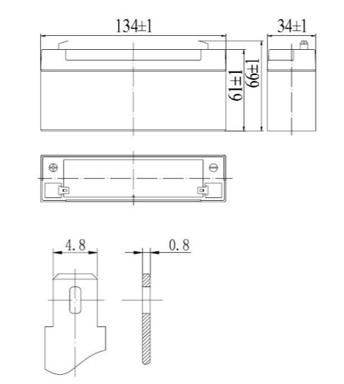 Аккумулятор герметичный VRLA свинцово-кислотный DELTA DT 6033
