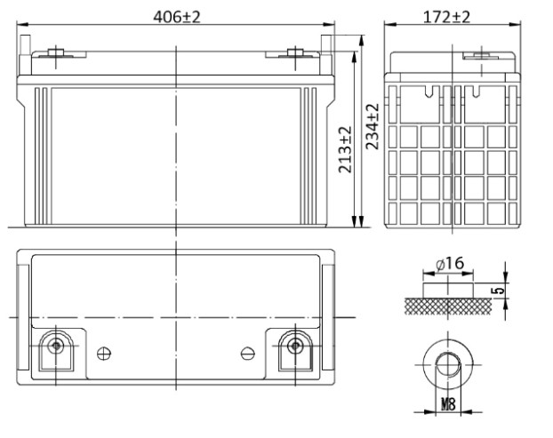 Аккумулятор герметичный VRLA свинцово-кислотный SECURITY FORCE SF 12120 (12V/120Ah)